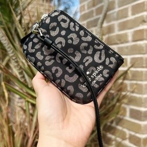 Kate Spade Chelsea The Little Better Black Multi Silver Leopard Lanyard